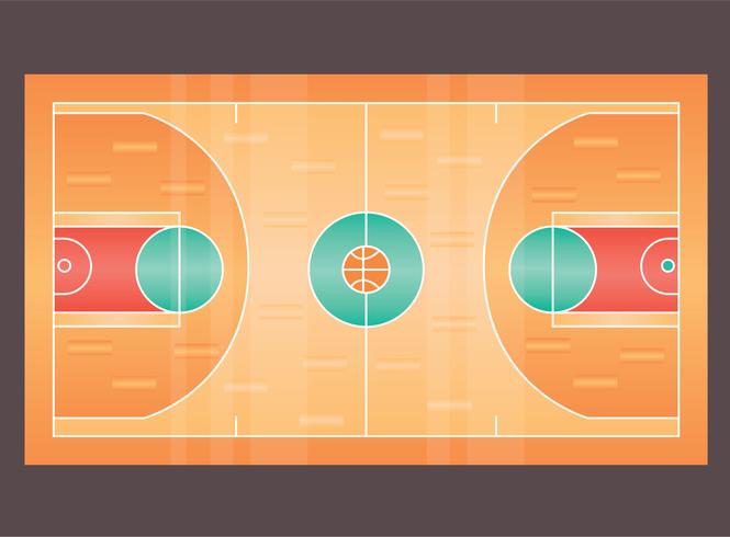 Vector aislado de la cancha de baloncesto