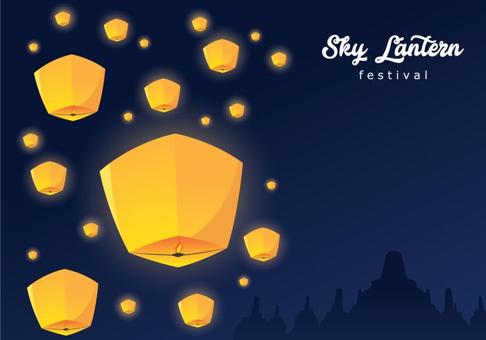 Sky Lantern Festival Background vector