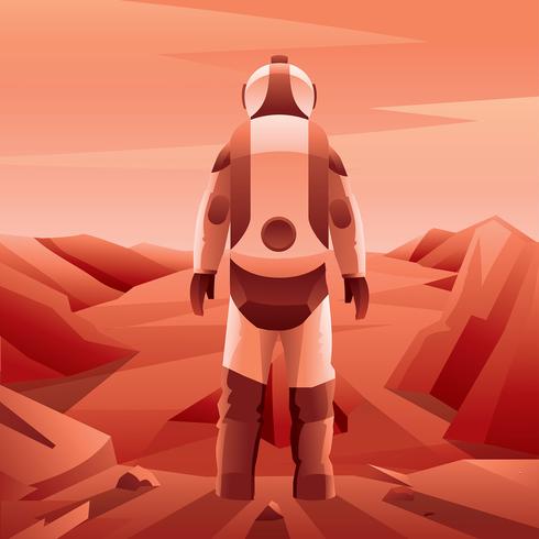 Mars Exploration Astronaut Vector