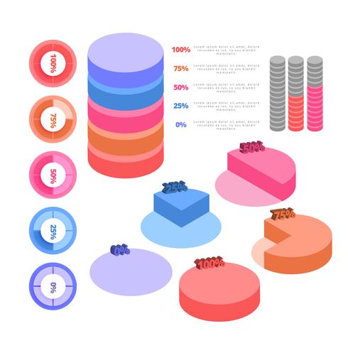 Vector de infografía isométrica