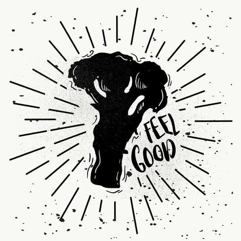 Hand-Drawn Broccoli Silhouette Vector