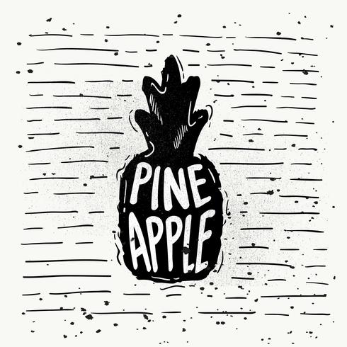 Hand-Drawn Pineapple Silhouette Vector