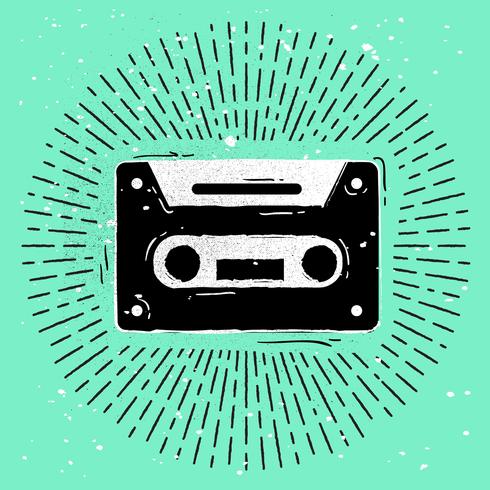 Hand-Drawn Cassette Silhouette Vector