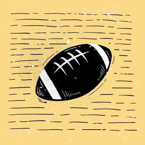 Hand-Drawn American Football Silhouette Vector