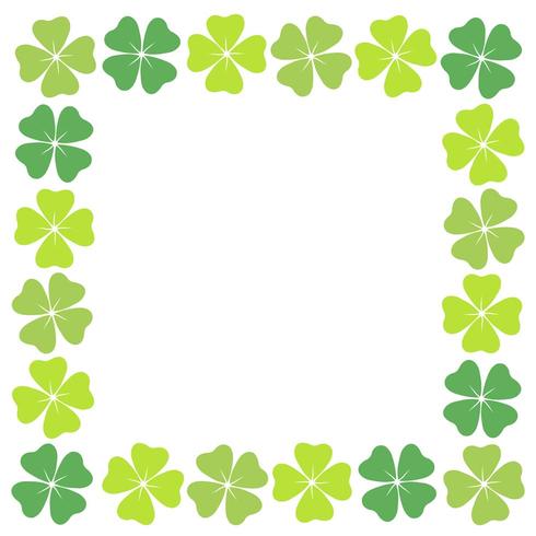 Four-leaf clover square frame. vector