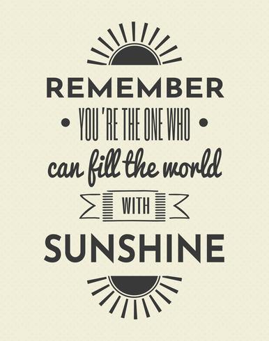 Typographic Sun Quote Wall Art Poster vector