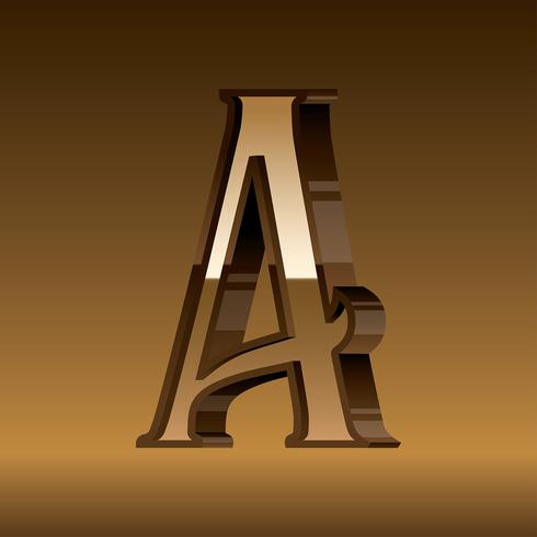 Letter A Typography Gold Vector