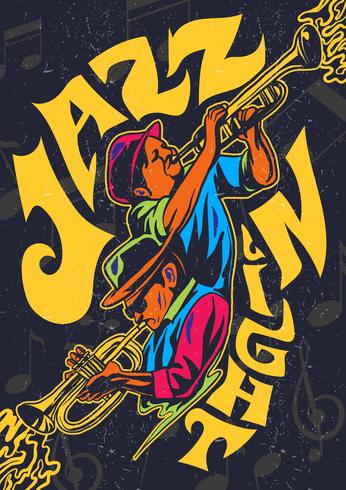 Cartel de concierto psicodélico de jazz vector