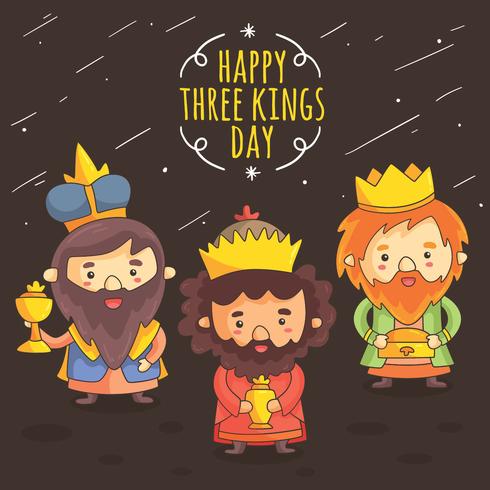 Cartoon Kings Day Vector