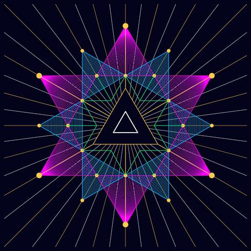 hipster triángulo místico fondo astral triángulo vector