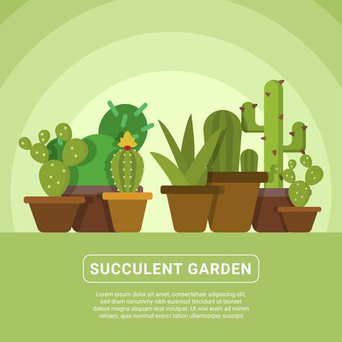 Flat Succulent Vector Illustration