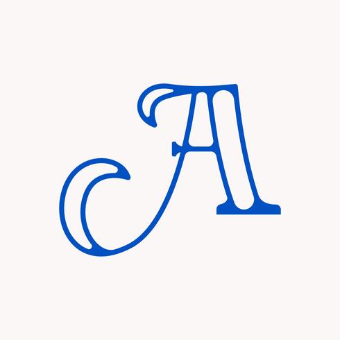 Letter A typography vector