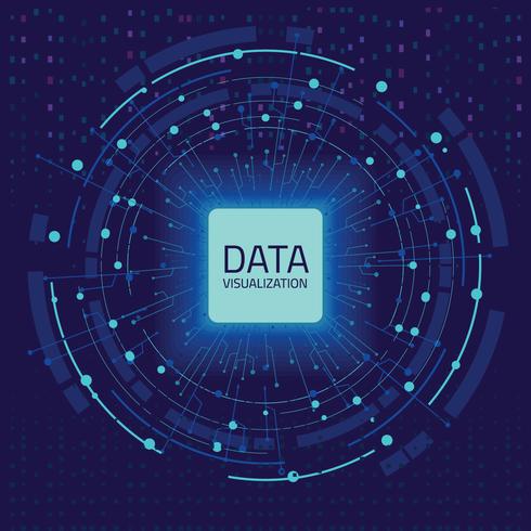 Visualización gráfica de datos. Visualización de análisis de Big Data con líneas, puntos y elementos de flecha vector