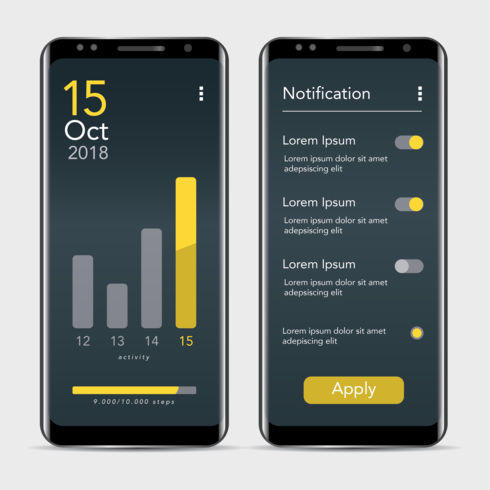 Activity Tracker UI vector