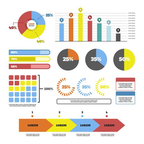 Colección de vectores de elementos de visualización de datos