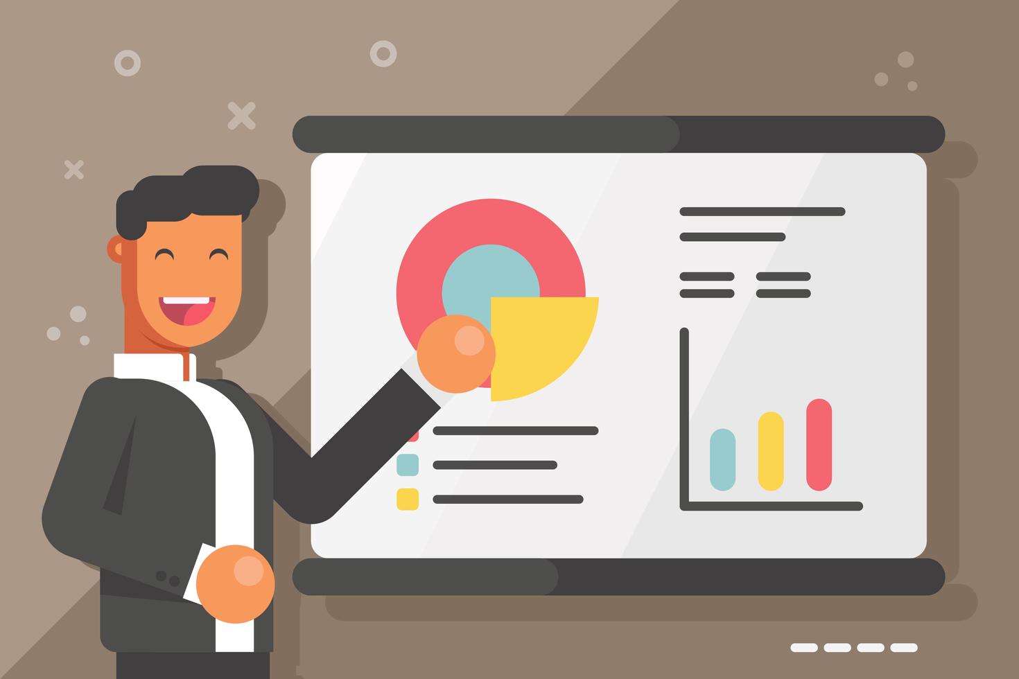 Worker Presenting Data Visualization Vectors 184358 Vector Art at Vecteezy