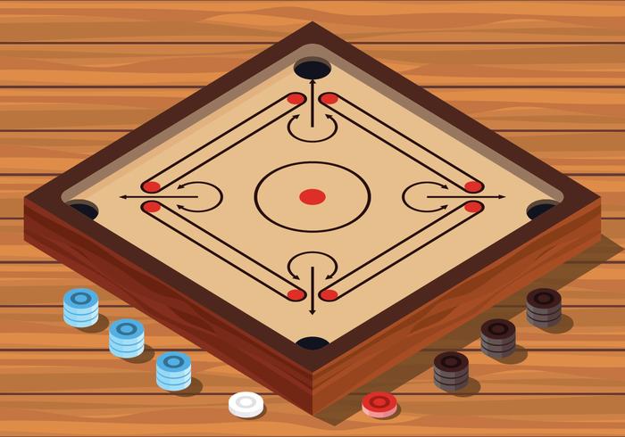 Carrom Board Vector Illustration