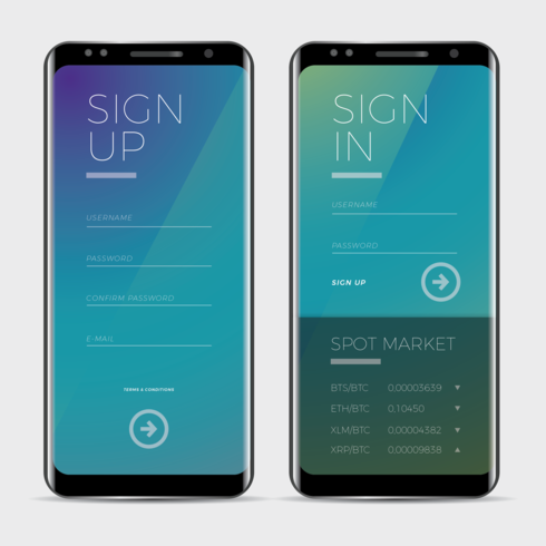 Bitcoin Trading Apps vector