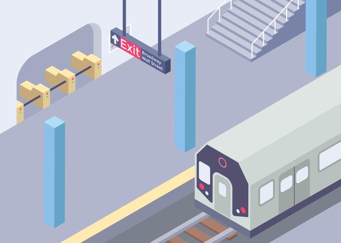 Isometric New York Subway vector