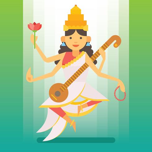 Ilustración Saraswathi vector