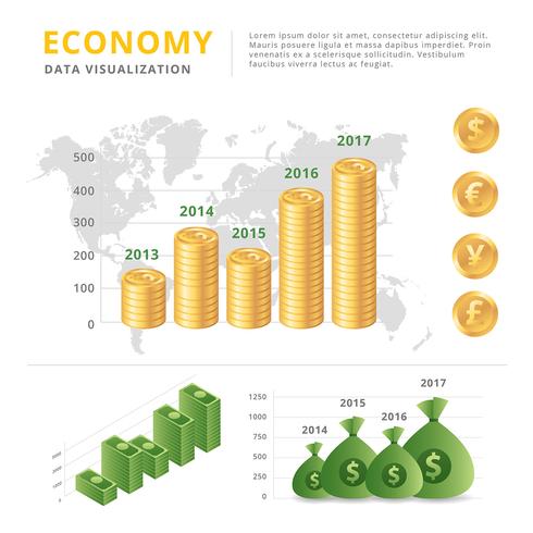 Vector de visualización de datos económicos