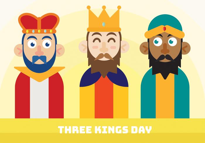 Diseño vectorial de tres Reyes Day vector