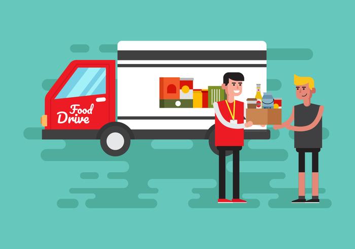 Food Drive Vector Illustration