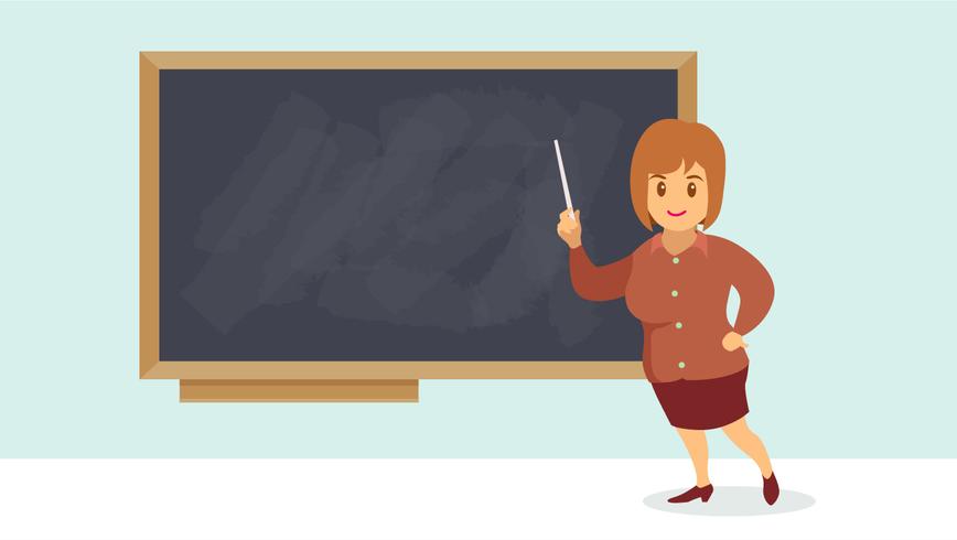 Woman Teacher in the front of the class vector