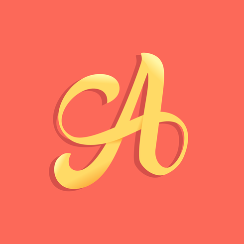 Letter A Typography vector