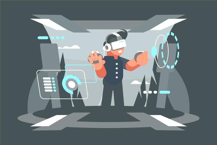 Virtual Reality Experience Illustration vector