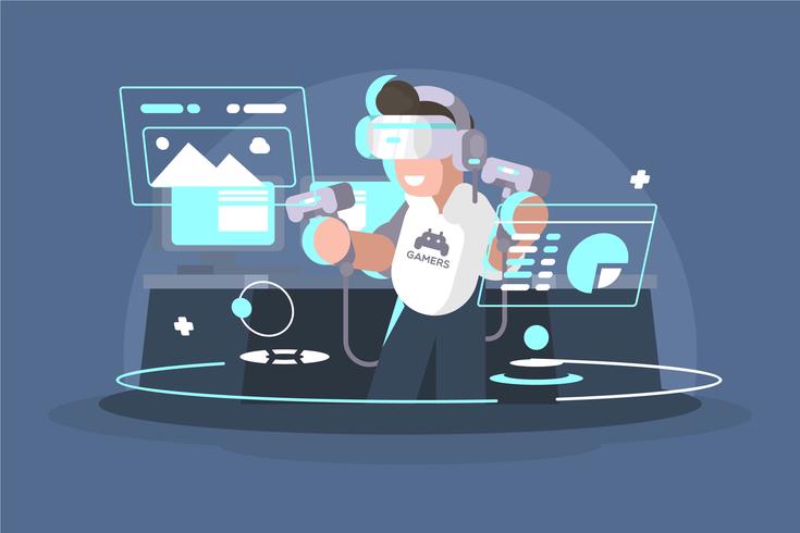 Virtual Reality Experience Illustration vector