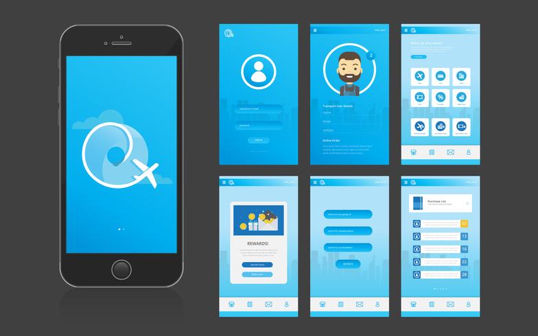 Mobile App UI Interface and GUI - Download Free Vector Art ...