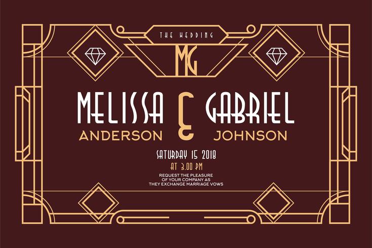 Art Deco Wedding vector