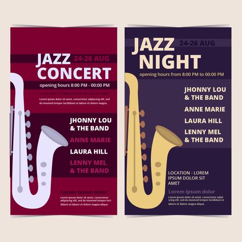 Concierto de Jazz del Vector Posters