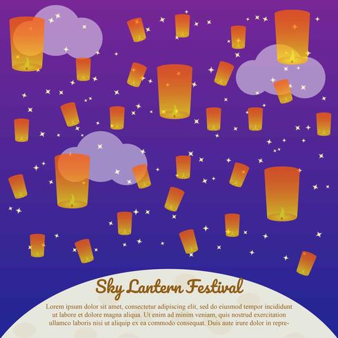 Sky Lantern Festival vector