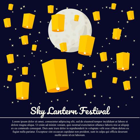 Sky Lantern Festival vector