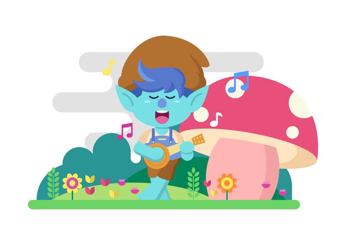 Trolls cantando en el bosque vector