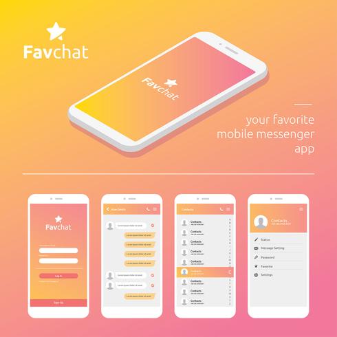 Mobile App Messenger Gui Vector