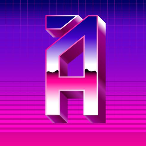 Letter A Typograpy Futuristic Vector