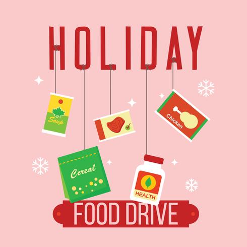 Food Drive Vector Illustration