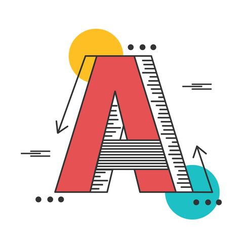 Letter A Typography vector