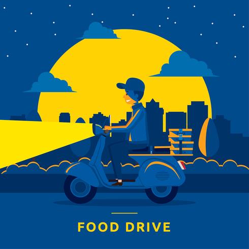 Food Drive Midnight Illustration vector