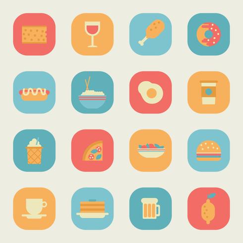 Colorful Food App Icons vector