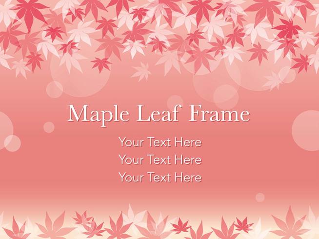 Seamless vector maple leaf frame on a pinkish background. 