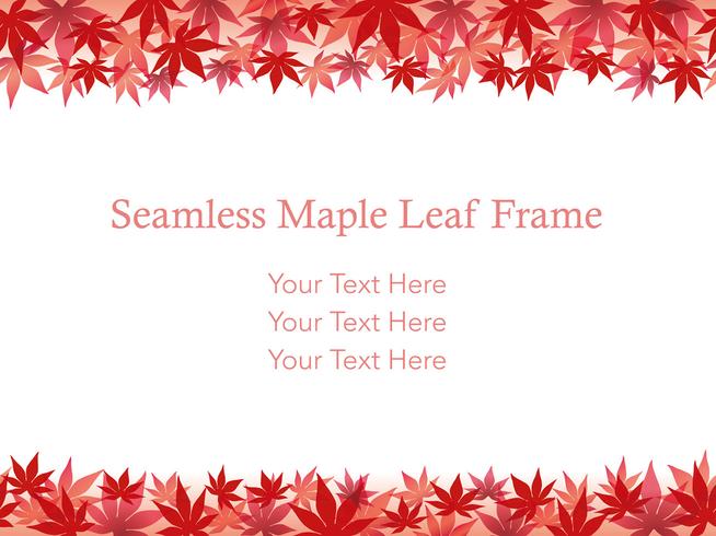 Seamless maple leaf background/frame, vector illustration.