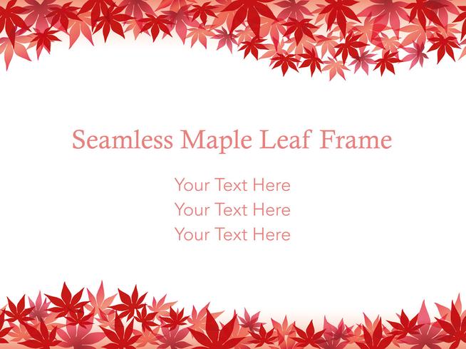 Seamless maple leaf background/frame. vector