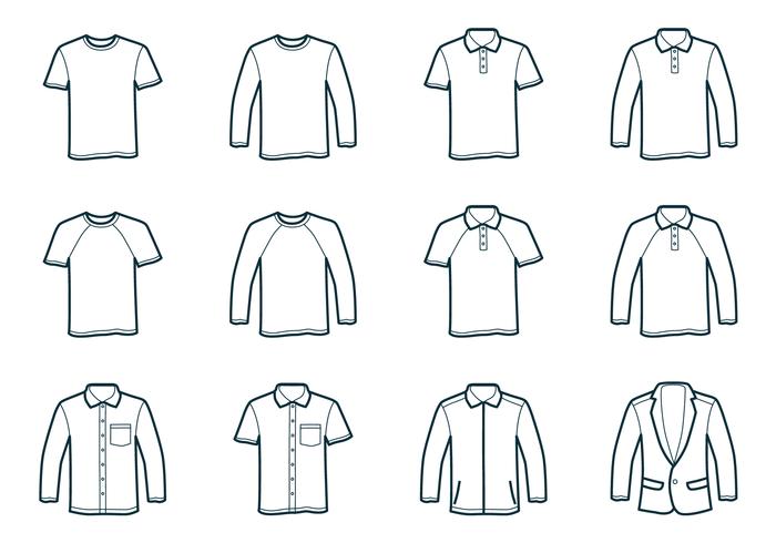 Outline T-Shirt Template vector