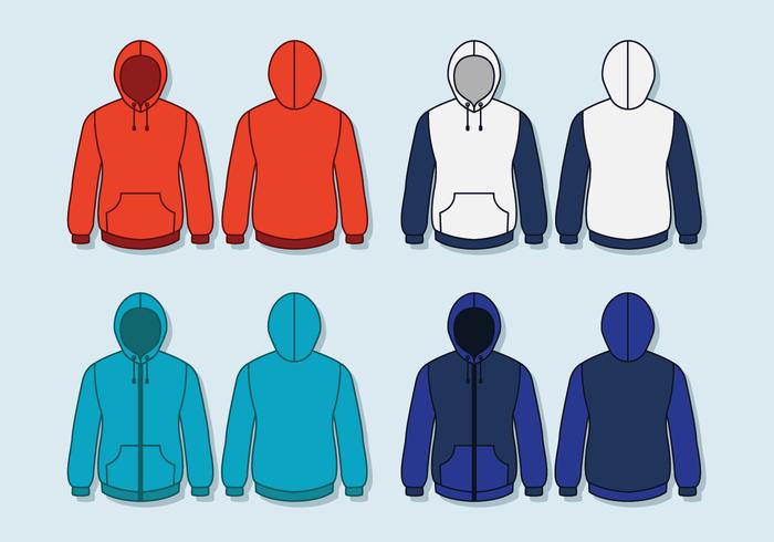 Blank hooded sweatshirt template vector