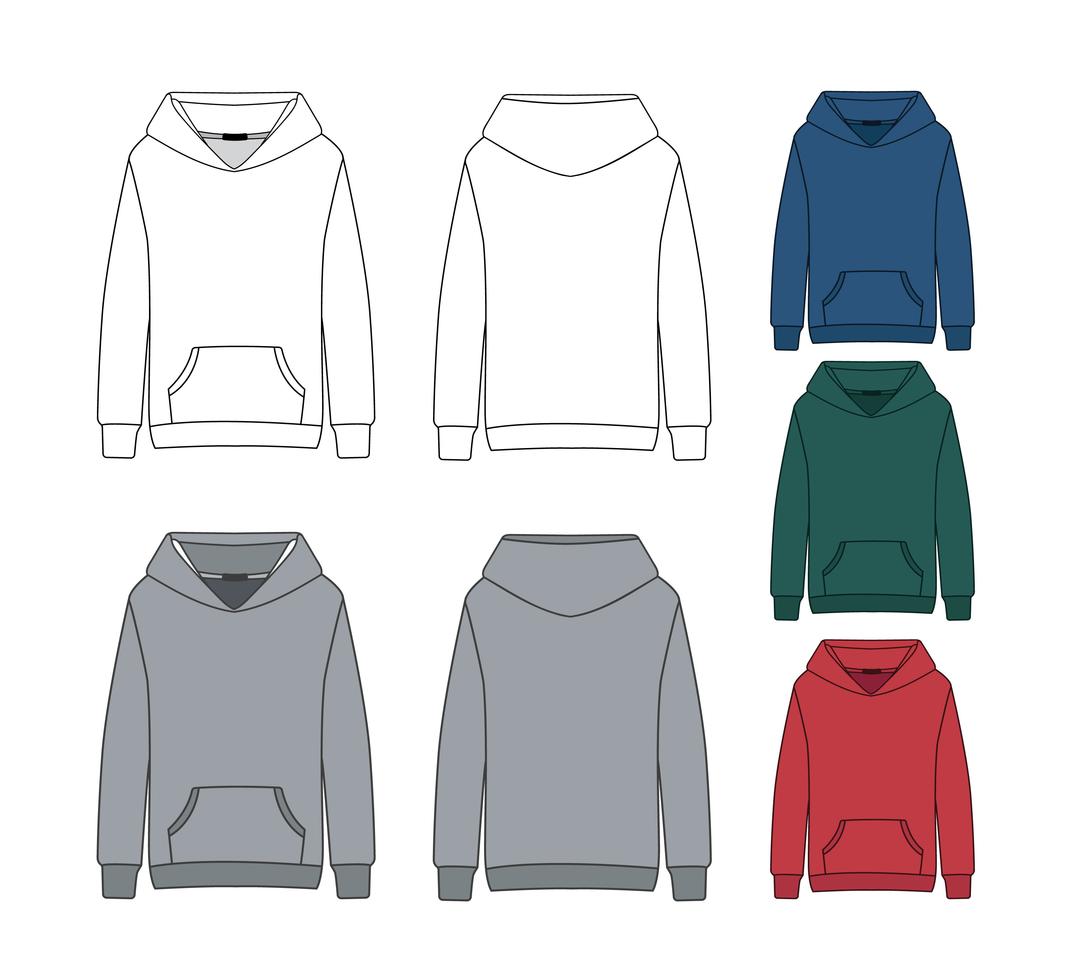 Vector Black Hoodie Template