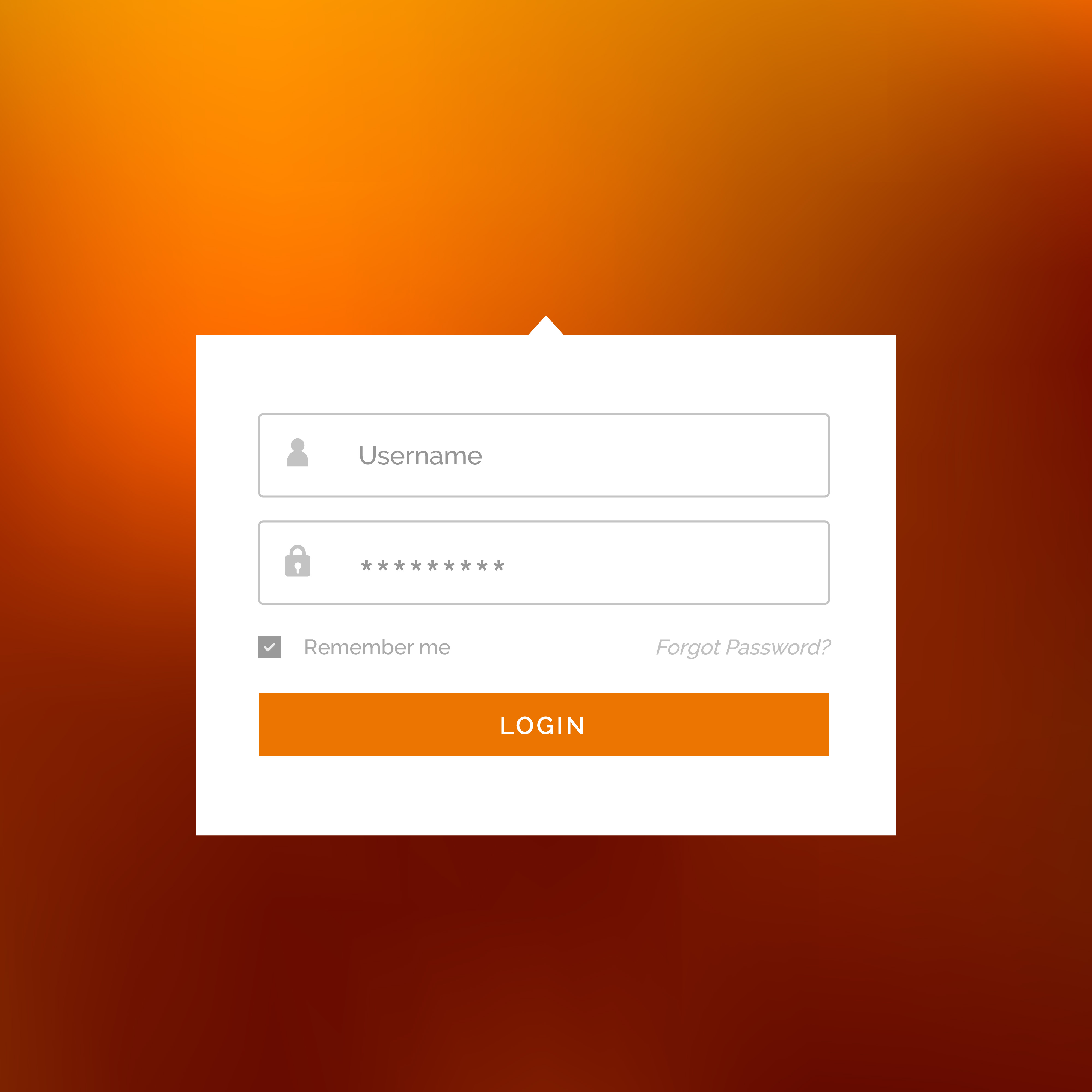Modern White Login User Interface Form Design Vector Template Modern White Login User Interface Form Design Vector Template